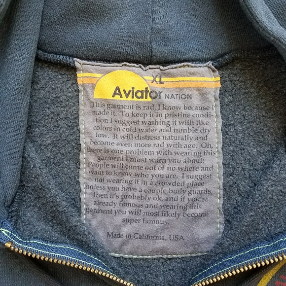 AVIATOR NATION VAIL CHARCOAL ZIP HOODIE_VENICE, CA - Picture 8 of 8
